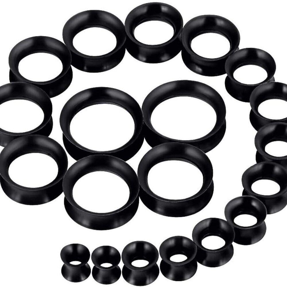 20pcs Silicone Ear Gauges Kit Plugs Expander Stretching Set for Body Piercing